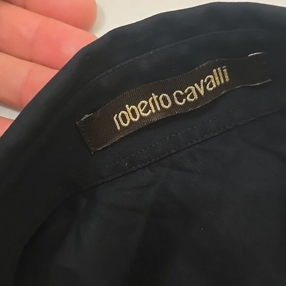 Roberto Cavalli Black Cavalli Button Down Shirt Sz 41/16 - Picture 6 of 9